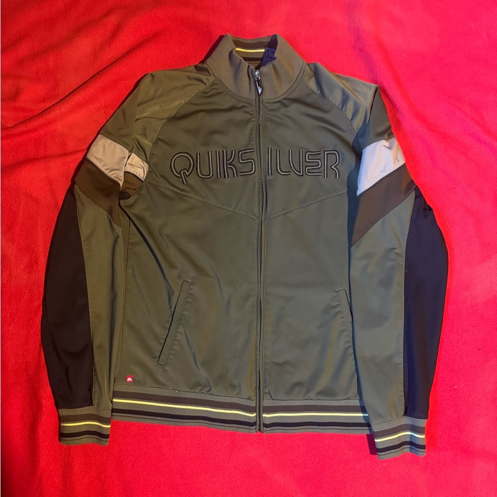 Men’s Green Striped Quiksilver Track Jacket